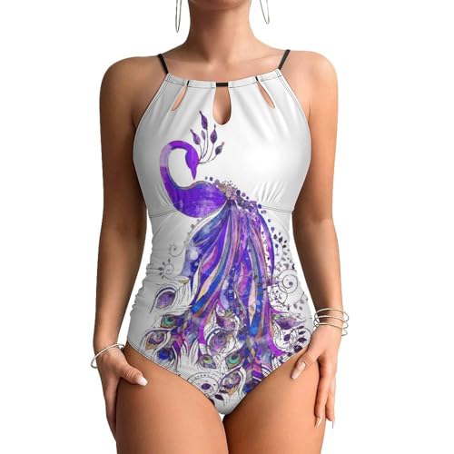 Monokini violet paon parfait pour vos journées de détente à la plage