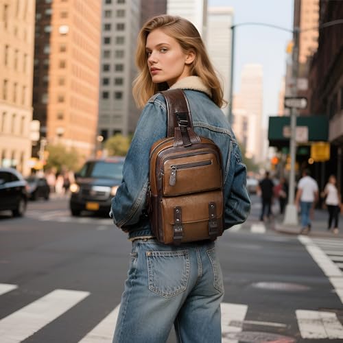 Image of Convertible Sling Bag Crossbody Backpack, Bags with Headphone Jack Shoulder Bag
