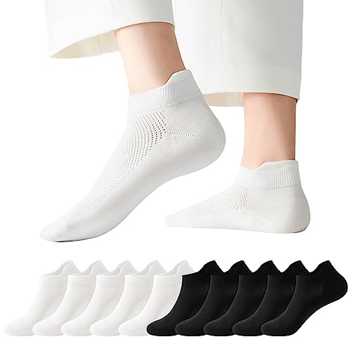 J-Box Ankle Socks For Women 10 Pairs, Women's Thin Athletic Socks With Tab, Breathable Low Cut Moisture Socks For Summer #TOP21