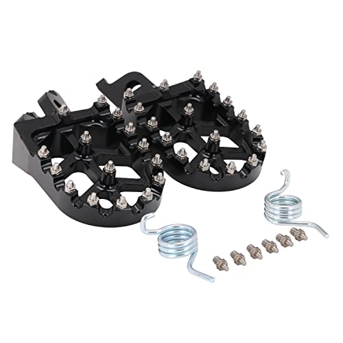 Image of AnXin Dirt Bike Foot Pegs Footpegs Footrests Foot Pedals Rests CNC for KX250F KX450F 06-18 KX250 KX 250 19-24 KX450 19-24 KX250X /450X KLX450R Black