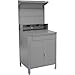 34-1/2"W x 30"D x 80"H Cabinet Shop Desk with Pigeonhole Riser, Pegboard & Top Shelf, Gray