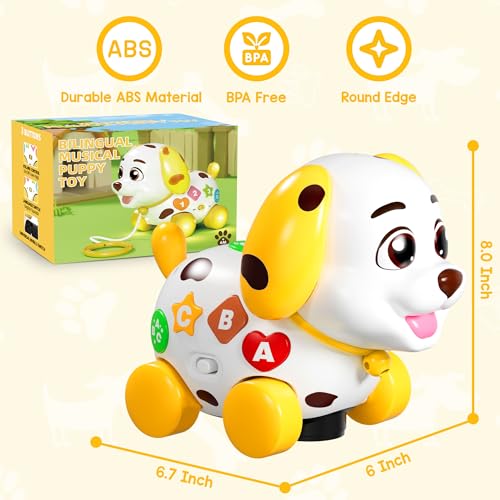 Image of Toys for 1 Year Old Girl Gifts, Musical Baby Toys 6-12-18 Months, Bilingual Learning Toy for 1 Year Old, 1st Birthday Girl Boy Gift Presents, Music Toddlers Puppy for Infants 7 8 9 Months