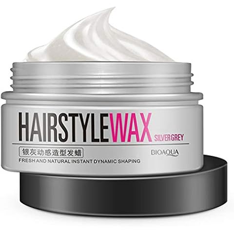BIOAQUA Hair Style Wax Silver Grey Matte Color Natural Shine Fragrance Modeling 100g Cover