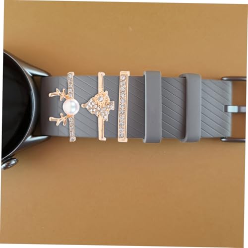 Hemoton 3pcs Delicate Decors for Band Rhinestone Charms and Decorative Comfortable Alloy Watchband Charms Lightweight and Accessories for Straps4