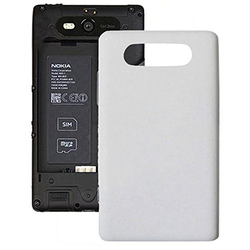 Perfect Phone Replacement Accessories Compatible With Nokia Lumia 820 Housing Battery Back Cover + Side Button (Color : White)