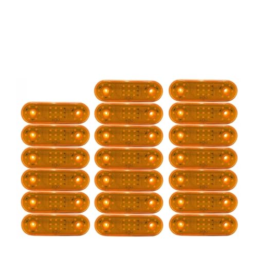 AIDLMBG 20 Luces Indicadoras Laterales Para Camión, 12-24 V, 21 LED, Para Remolque De Coche, Lámpara Bobinado, Señal Trasera Juego Pilotos Traseros(Naranja)