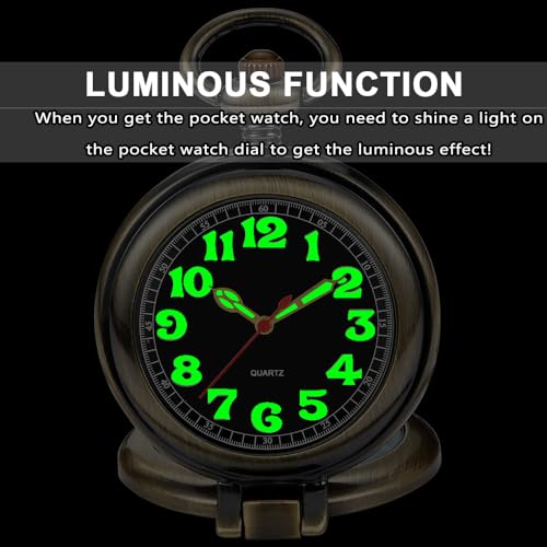 Image of Tiong Smooth Pocket Watch,Personalized Pocket Watch,Customized Watches for Men,Engraved Pocket Watches for Father's Day with Chain