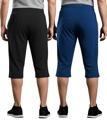 Image of FEEL TRACK Men's Regular Fit Three Fourth Capri (Pack of 2)
