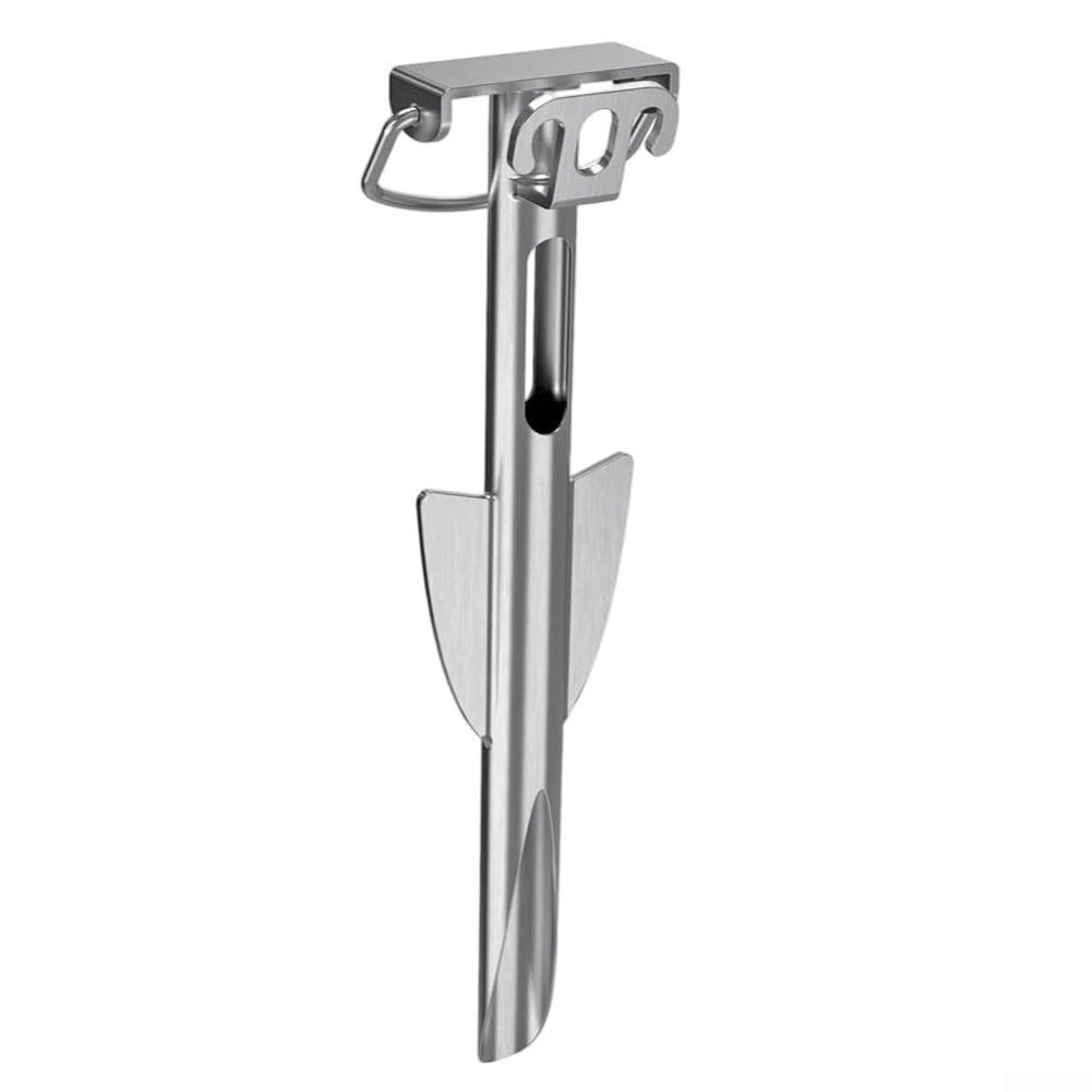 Barco acuático de acero inoxidable, estaca de arena resistente para kayak, parte inferior fangosa de agarre fuerte en espiral (ancla+cuerda de muelle)
