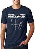 Funny Math Teacher Shirt – Dont Drink and Derive Graph Tee – Hilarious Drunk Equation Design – Crazy Dog Graphic T-Shirt for Calculus Lovers Geeks and Educators - Navy S