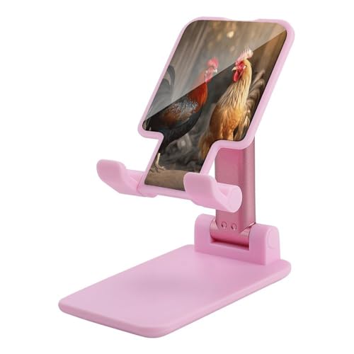 Soporte para teléfono ajustable y plegable VstaDank con diseño rústico de gallo