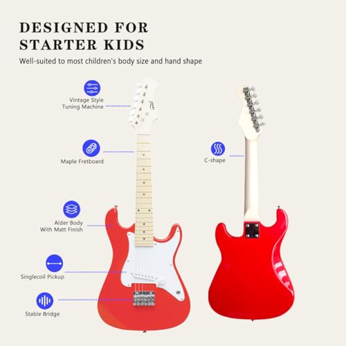 Cb Sky MEG3202 30 Inch Kids Electric Guitar Beginner Kit, Junior 1/4 Size Mini Electric Guitar For Children thumb #3