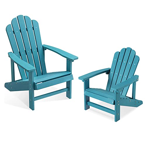 Efurden Adirondack Chair Set, Adult Adirondack Chair And Kids Adirondack Chair Set, Blue #TOP24