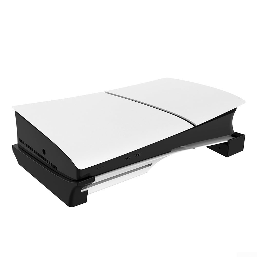 Soporte horizontal para PS5 Pro para discos y ediciones digitales, base de consola de juegos ABS con diseño que ahorra espacio, plataforma segura estable para configuración blanca o negra (blanco)