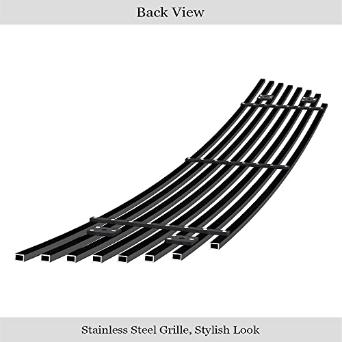 Image of APS Compatible with Honda Accord 2006-2007 Coupe Lower Bumper Stainless Steel Black 8x6 Horizontal Billet Front Grill Grille Insert H67134J