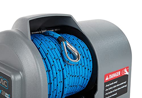TRAC-Outdoor Products Angler 30 AutoDeploy-G3 Electric Anchor Winch - Anchors Up to 30 lb. - Includes 100-feet of Pre-Wound Anchor Rope with Use (69004), Gray, Normal - Thumbnail 3