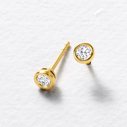 Ross-Simons 0.20 ct. t.w. Bezel-Set Lab-Grown Diamond Stud Earrings in 18kt Gold Over Sterling4