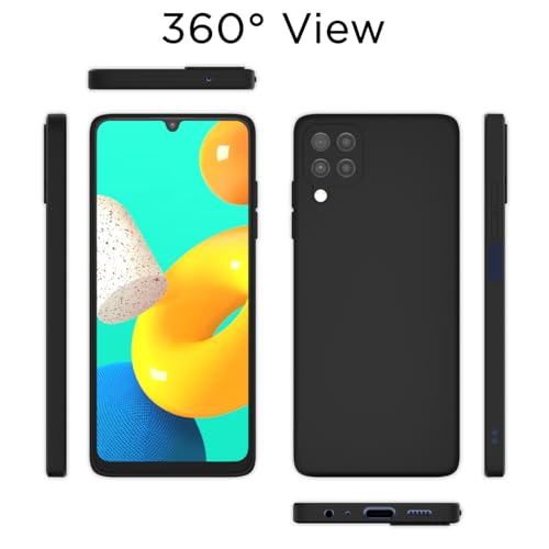 Image of Outlouders Back Cover for Samsung Galaxy M32 4G / M32 Prime / F22 4G | Camera Protection | Durable Soft Matte Silicone Bumper Case (Black)