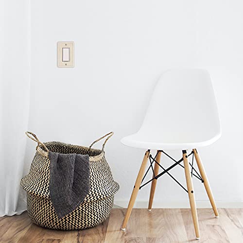 Questech Décor Single Duplex Electrical Outlet Cover Wall Plate, 1-Gang Single Switch Plate Standard Size Receptacle Cover, Decorative Wall Plate Tumbled Texture, Sand, 3 Pack #TOP6