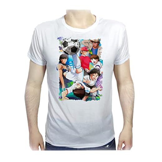 MERCHANDMANIA Camiseta Tacto ALGODÓN A3 Oliver y Benji Capitan Tsubasa Cotton Touch Tshirt.