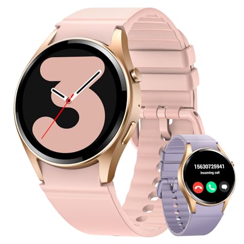 Smart Watches for Women, Fitness Watch for Women with Sleep/SpO2/Activity/Heart Rate Monitor, Smart Watch for Android iPhone with Calls/Messages/Female Cycle, 120+ Sport Modes, 400+ Dials, 2 Bands