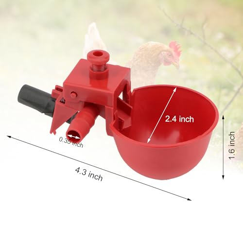 Wontee Chicken Waterer Cups 10PCS Automatic Poultry Water Feeder for Chicks Turkeys Ducks Goose Quail - Thumbnail 6