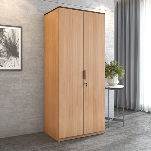Image of Nilkamal @Home Engineered Wood Wardrobe (Urban Teak) | 1 Year Warranty (Milford Without Mirror, 2 Door)