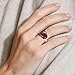 Jeulia Round Cut Silver Ring: Sterling Silver Hug Me Black Spider Gothic Ring Band Fashion Anniversary Promise Engagement Wedding Halloween Ring Set for Her with Gift Jewelry Box (Spider-Red, 7.5)