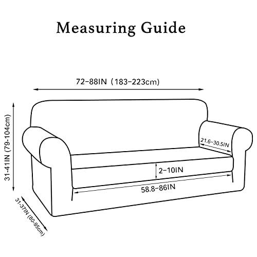Turquoize TQSLIPCOVER2-3-BRONZEGREEN Stretch Sofa Slipcover 2 Pieces Sofa Cover Couch Cover thumb #1