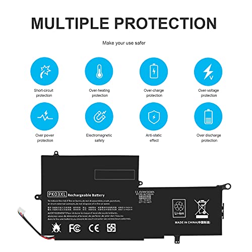 Image of PK03XL Laptop Replacement 789116-005 788237-2C3 Battery for HP Spectre X360 13-4003DX 13-4002DX 13-4103DX 13-4101DX 13-4102DX 13-4116DX 13-4193DX 13T-4000 13-4005DX for Envy X360 13-Y0XX 13-Y023CL