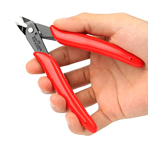 Image of Small Wire Cutters 2-Pack Diagonal Flush Cutters 5 inch Red | for Zip Ties, Model, Jewelry Making, 3d Printer Filament, Electronics, Confined Areas