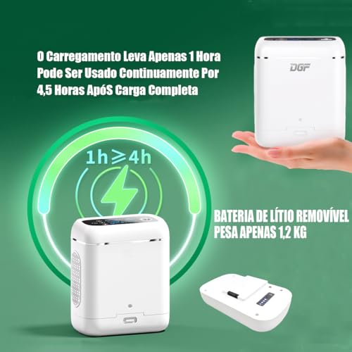 CNAOHGHN Gerador de 0X2 pulsado leve com bateria de 2 * 5000mAh, máquina de oxigênio AC 100~240 V, f