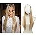 SARLA 24" Clip in Hair Extension 0.37lb Long Straight Full Head Thick U-part Synthetic Hairpieces Heat-resistant Fiber (24‘’ Straight, 16H613 Ash Blonde With Beach Blonde Highlight)