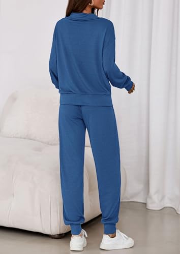PRETTYGARDEN Women's Fall 2 Piece Lounge Sets Zip Up Sweatshirt Jogger Pants Sweat Track Suits Travel Outfit Winter Clothing