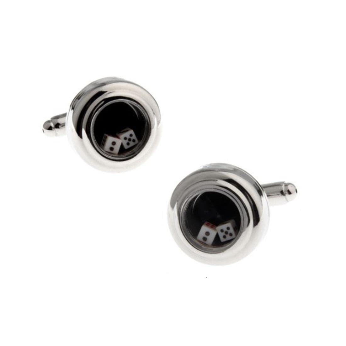 Charles William Men's Silver Window Dice Cufflinks Gamble Roll Casino