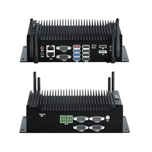 Image of WEIDIAN Industrial PC, Fanless Computer i5 10210U(up to 4.20 GHz), Mini PC with 2RS232 + 4RS422 /485 /232 COM, Type-C, HD, DP Triple Display, 8USB, 2GPIO, WiFi, BT, Win11(16GB RAM 256GB M.2 SSD)
