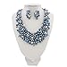 Bocar Fashion Crystal Chunky Collar Statement Necklace Earring Set for Women Gift (NK-10260) (moran)