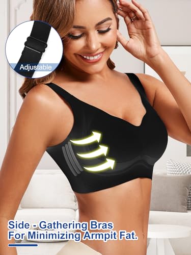 Image of Anti Sagging Full Coverage Bras for Women,No Underwire Bras for Women Wireless Push-Up
