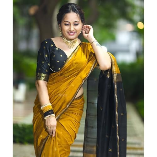 Image of Original Maheswari Cotton Silk Saree for Women | Kanjivaram Pure Silk Cotton Sari with Blouse | Zari Work | Tassels | Handloom Weave
