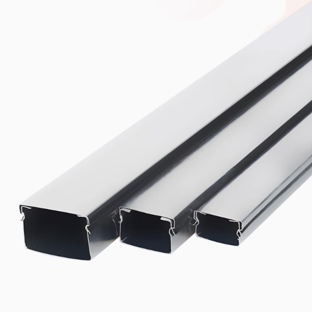 Kanał kablowy ze stali nierdzewnej, miniaturowy kanał, różne rozmiary, aluminiowy do podłogi i ściany, zestaw zarządzania kablami, opakowanie 7 szt(50x25mm)