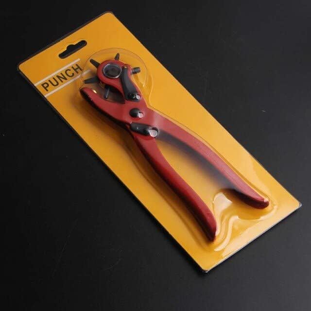 5 Hole Leather Belt Hole Punch Plier Leather Punchers Eyelet Puncher Revolve Sewing Machine Bag Setter Tool Pliers Tools - (Color: 1pcs)