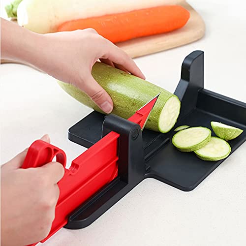 Mandolina multifuncional para cortar verduras roja miniatura 2