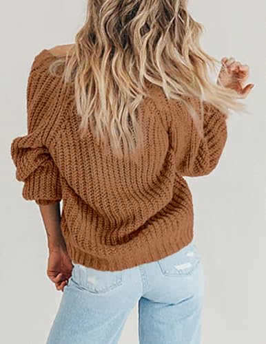Image of Zeagoo Women's 2026 Fall Chunky Knit Cardigans Open Front Long Sleeve V Neck Button Loose Cardigan Sweaters