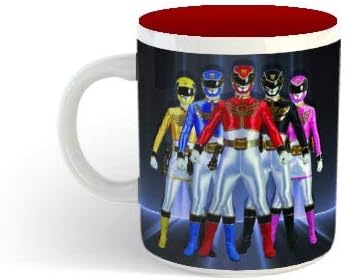 Gen 7 Power Ranger 3" Printed Ceramic Coffee Mug.Gift for Friend, Brother, Sister, Boyfriend Sister 11OZ, Inside Red Color (350 ml Pack of 1)