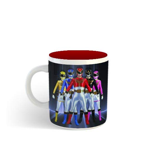 Gen 7 Power Ranger 3" Printed Ceramic Coffee Mug.Gift for Friend, Brother, Sister, Boyfriend Sister 11OZ, Inside Red Color (350 ml Pack of 1)
