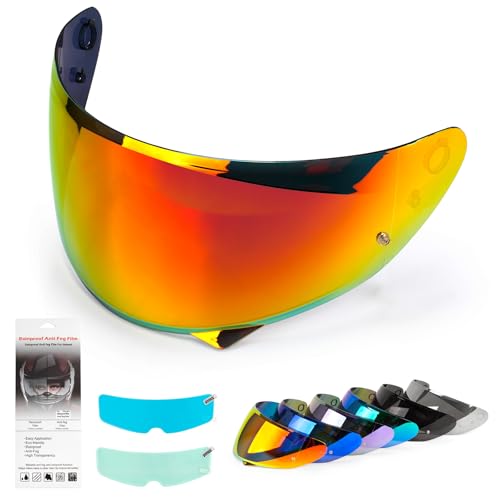 XINGWU Motorcycle Helmet Visor Replacement for HJ-34P Tinted C10 Helmet Visor with Anti-fog Rainproof Film UV Protection HJ-34P Face Shield (Red) by XINGWU - Used condition - US$30.70