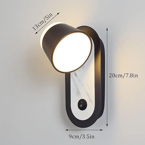 Miniatura 4 de Lámpara de pared LED ajustable de 7 W, apliques de pared con interruptor, luz cálida, 3000 K, lámpara acrílica de metal creativo, lámpara de pared