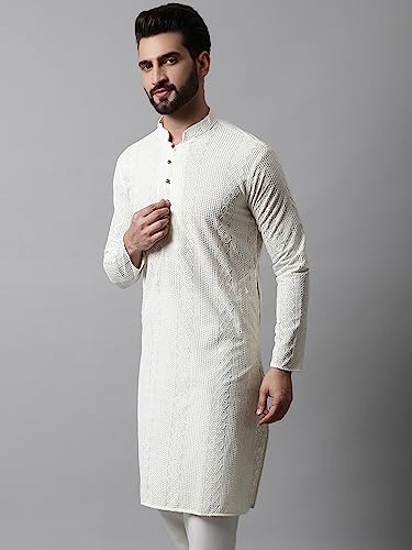 Image of Jompers Embroidered Cotton Kurtas for Men
