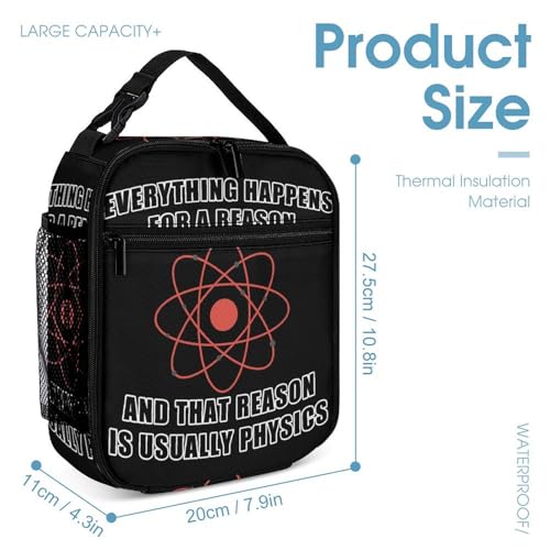 Atom Physics Science Backpack Shoulder Bags Lunch Bag Pencil Case Box 3 Set Daypack Cute4