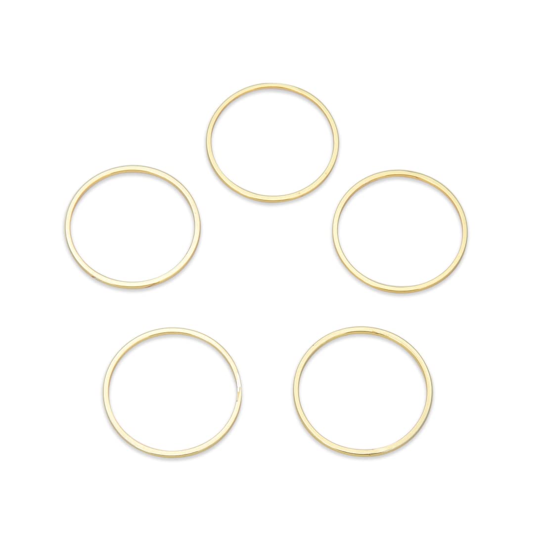 20pcs Adabele Tarnish Resistant Gold Round Circle Beading Hoop Link 16mm Geometric Connector Open Back Bezel Frame for Jewelry Making BF71-2